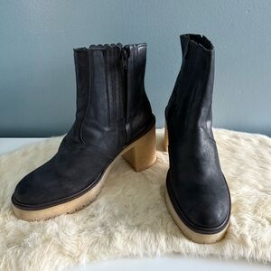 Free People James Chelsea Black Leather Boot